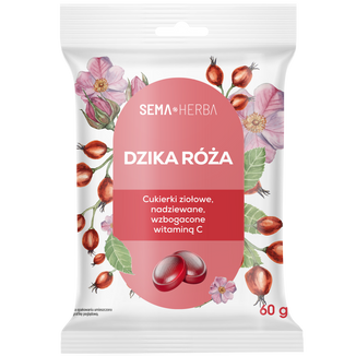 SEMA Herba Ziołowe cukierki z dziką różą i witaminą C, 60 g - zdjęcie produktu