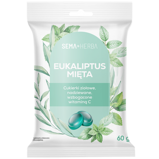 SEMA Herba Ziołowe cukierki z eukaliptusem, miętą i witaminą C, 60 g - zdjęcie produktu
