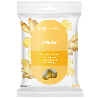 SEMA Herba Ziołowe cukierki z imbirem i witaminą C, 60 g - zdjęcie produktu