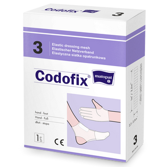 Matopat Codofix 3, elastyczna siatka opatrunkowa, niejałowa, 2,5 cm x 1 m, 1 sztuka - zdjęcie produktu