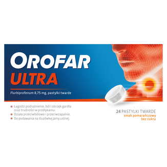 Orofar Ultra 8,75 mg, smak pomarańczowy, 24 pastylki - zdjęcie produktu