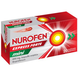 Nurofen Express Forte Mini 400 mg, 20 kapsułek miękkich - 2 - zdjęcie produktu