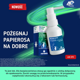 Recigar Active 1,5 mg, spray, smak miętowy, 100 dawek - 4 - zdjęcie produktu