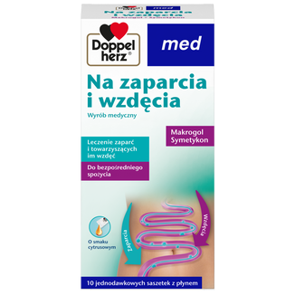 Doppelherz Med Na zaparcia i wzdęcia, makrogol 10 g, 10 saszetek - zdjęcie produktu