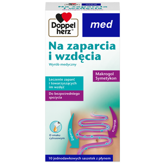 Doppelherz Med Na zaparcia i wzdęcia, makrogol 10 g, 10 saszetek - zdjęcie produktu