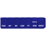 SEMA Protect, kasetka do leków tygodniowa, jednokomorowa, granatowa - miniaturka zdjęcia produktu