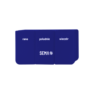 SEMA Protect, kasetka do leków dzienna, trzykomorowa, granatowa - zdjęcie produktu