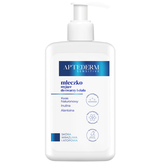 Aptederm Sensitive, mleczko myjące do twarzy i ciała, skóra wrażliwa i atopowa, 400 ml - zdjęcie produktu