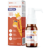 SEMA Lab Witamina D3 1000 j.m., krople, dla dzieci od 3 lat i dorosłych, 10 ml - miniaturka zdjęcia produktu