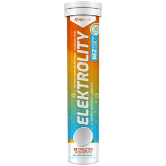 SEMA Lab Elektrolity, bez dodatku cukru, smak pomarańczowy, 20 tabletek musujących - zdjęcie produktu