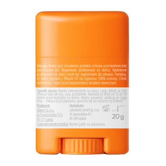 Soleskin, sztyft ochronny do twarzy i ciała, SPF 50+, 20 g - 2 - zdjęcie produktu