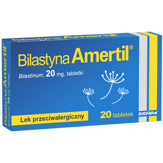 Bilastyna Amertil 20 mg, 20 tabletek - zdjęcie produktu