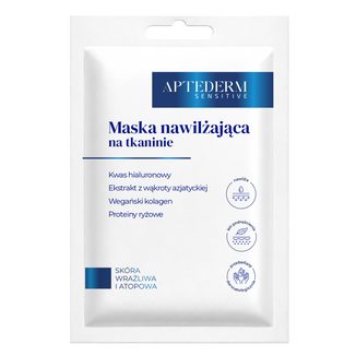 Aptederm Sensitive, maska nawilżająca na tkaninie, skóra wrażliwa i atopowa, 20 ml - zdjęcie produktu