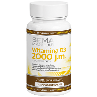 SEMA Maxi Lab Witamina D3 2000 j.m., 120 kapsułek - zdjęcie produktu