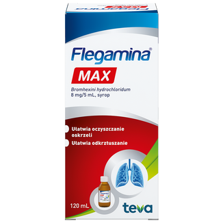 Flegamina Max 8 mg/5 ml, syrop,  120 ml - zdjęcie produktu