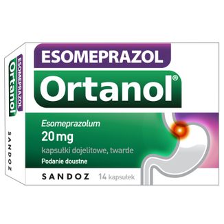 Esomeprazol Ortanol 20 mg, 14 kapsułek - zdjęcie produktu