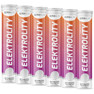 Zestaw SEMA Lab Elektrolity, smak owoców tropikalnych, 6 x 20 tabletek musujących - zdjęcie produktu