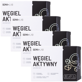 Zestaw SEMA Lab Węgiel Aktywny, 4 x 30 kapsułek - zdjęcie produktu