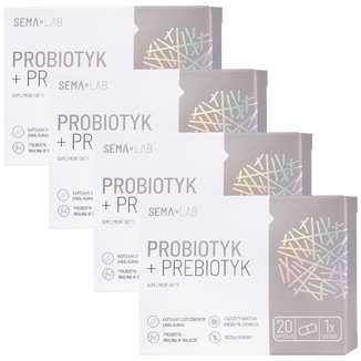 Zestaw SEMA Lab Probiotyk + Prebiotyk, 4 x 20 kapsułek - zdjęcie produktu