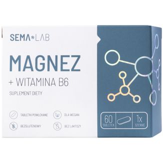 Zestaw SEMA Lab Magnez + Witamina B6, 4 x 60 tabletek powlekanych - 2 - zdjęcie produktu