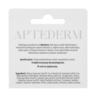 Aptederm, nawilżająca pomadka do ust, 4,8 g - 3 - zdjęcie produktu