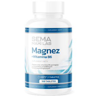 SEMA Maxi Lab Magnez + Witamina B6, 100 tabletek - zdjęcie produktu