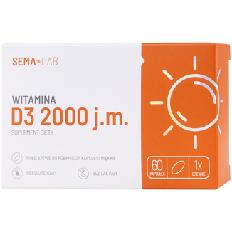 Zestaw SEMA Lab Witamina D3 2000 j.m., 3 x 60 kapsułek miękkich - 2 - zdjęcie produktu