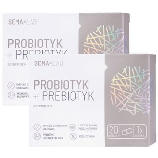 Zestaw SEMA Lab Probiotyk + Prebiotyk, 2 x 20 kapsułek - zdjęcie produktu