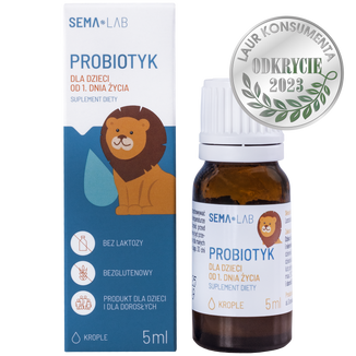 Zestaw SEMA Lab Probiotyk dla dzieci od 1 dnia życia, krople, 2 x 5 ml - 2 - zdjęcie produktu