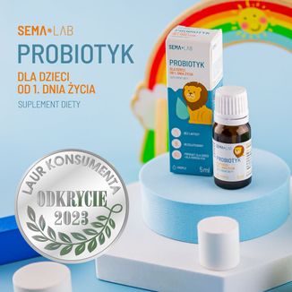 Zestaw SEMA Lab Probiotyk dla dzieci od 1 dnia życia, krople, 2 x 5 ml - 3 - zdjęcie produktu