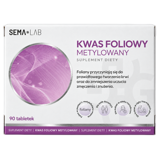 SEMA Lab Kwas Foliowy metylowany, 90 tabletek - zdjęcie produktu