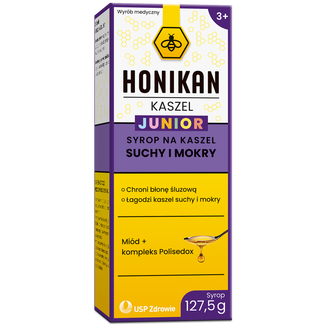 Honikan Kaszel Junior, syrop dla dzieci od 3 lat, 127,5 g - 2 - zdjęcie produktu
