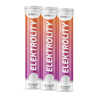 Zestaw SEMA Lab Elektrolity, smak owoców tropikalnych, 3 x 20 tabletek musujących - zdjęcie produktu