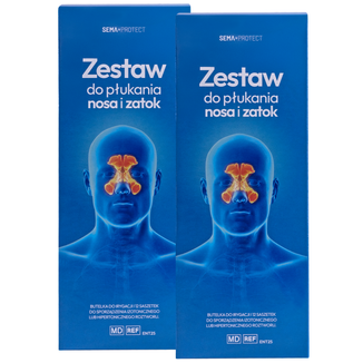Zestaw SEMA Protect, zestaw do płukania nosa i zatok, 2 x irygator + 2 x 12 saszetek - zdjęcie produktu