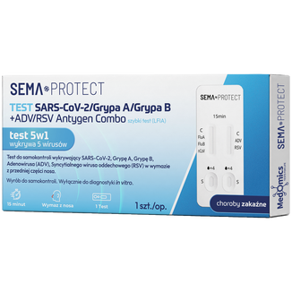 Zestaw SEMA Protect Test combo 5w1 Sars-CoV-2/Grypa A/Grypa B +ADV/RSV Antygen, 3 sztuki - 2 - zdjęcie produktu