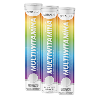 Zestaw SEMA Lab Multiwitamina, smak pomarańczowy, 3 x 20 tabletek musujących - zdjęcie produktu