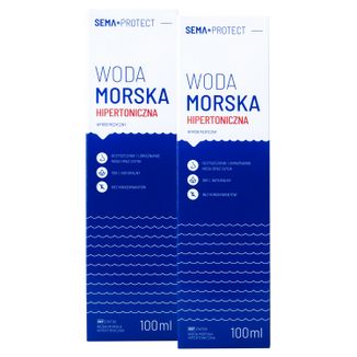 Zestaw SEMA Protect, woda morska hipertoniczna, spray do nosa, 2 x 100 ml - zdjęcie produktu