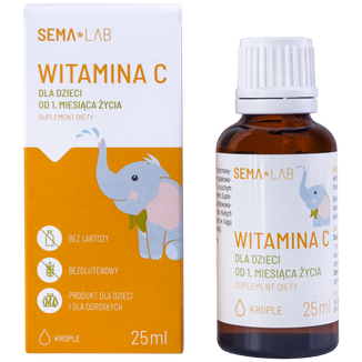Zestaw SEMA Lab Witamina C dla dzieci od 1 miesiąca, krople, 3 x 25 ml - 2 - zdjęcie produktu