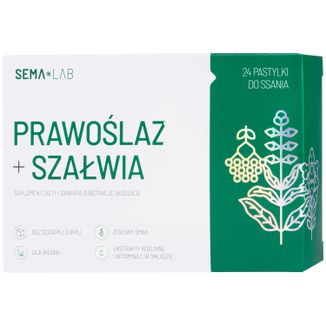 Zestaw SEMA Lab Prawoślaz + Szałwia, 3 x 24 tabletki do ssania - 2 - zdjęcie produktu