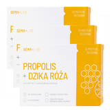 Zestaw SEMA Lab Propolis + Dzika róża, smak miodowo-cytrynowy, 3 x 24 pastylki do ssania - miniaturka zdjęcia produktu