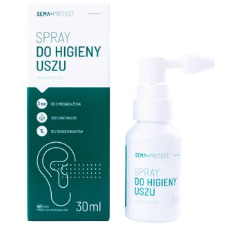 Zestaw SEMA Protect Spray do higieny uszu, dla dzieci od 3 miesiąca i dorosłych, 2 x 30 ml - 2 - zdjęcie produktu