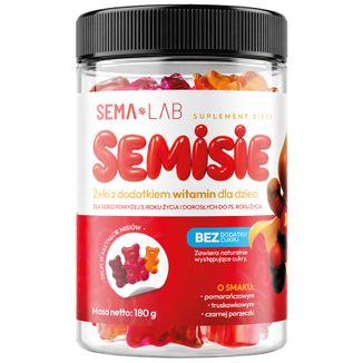Zestaw SEMA Lab Semisie żelki z dodatkiem witamin dla dzieci, 2 x 60 sztuk - 2 - zdjęcie produktu