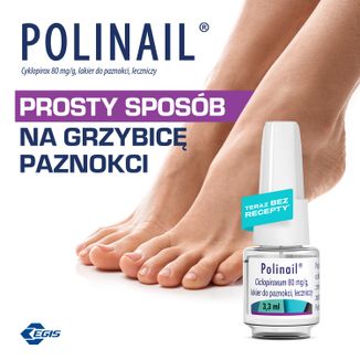 Polinail 80 mg/g, lakier do paznokci, leczniczy, 3,3 ml - 2 - zdjęcie produktu