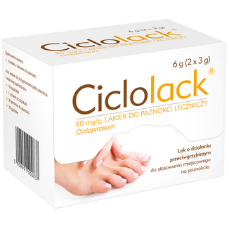 Ciclolack 80 mg/g, lakier do paznokci leczniczy, 2 x 3 g - zdjęcie produktu