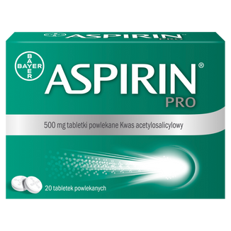 Aspirin Pro 500 mg, 20 tabletek powlekanych - zdjęcie produktu