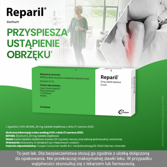 Reparil 20 mg, 40 tabletek (import równoległy) - 2 - zdjęcie produktu