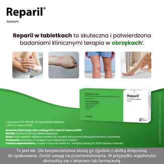 Reparil 20 mg, 40 tabletek (import równoległy) - 4 - zdjęcie produktu