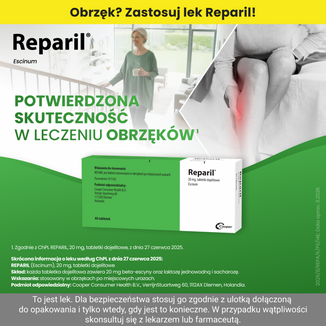 Reparil 20 mg, 40 tabletek (import równoległy) - 6 - zdjęcie produktu