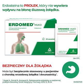 Erdomed Muko 225 mg, proszek do sporządzania zawiesiny doustnej, 20 saszetek - 6 - zdjęcie produktu