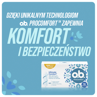 O.B. ProComfort, tampony higieniczne, Normal, 16 sztuk - 6 O.B. ProComfort, tampony higieniczne, Normal, 16 sztuk - 6 - zdjęcie produktu